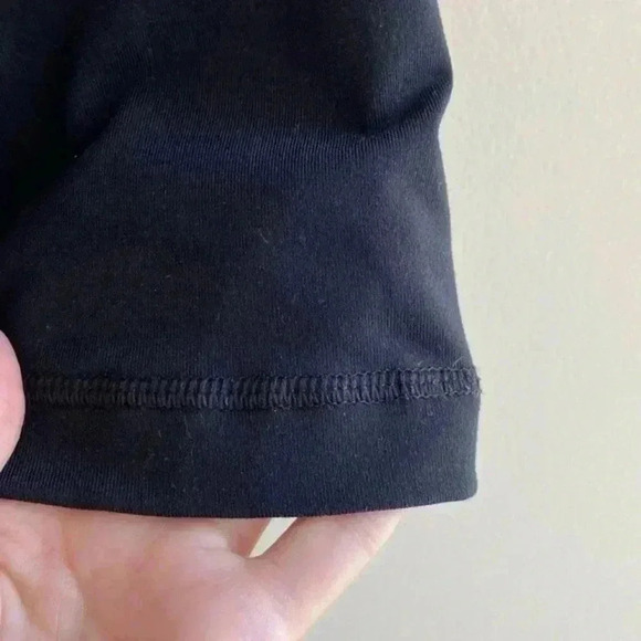 90 Degree by Reflex Black & White Striped Cropped Leggings with Neon Orange Band - Picture 3 of 13